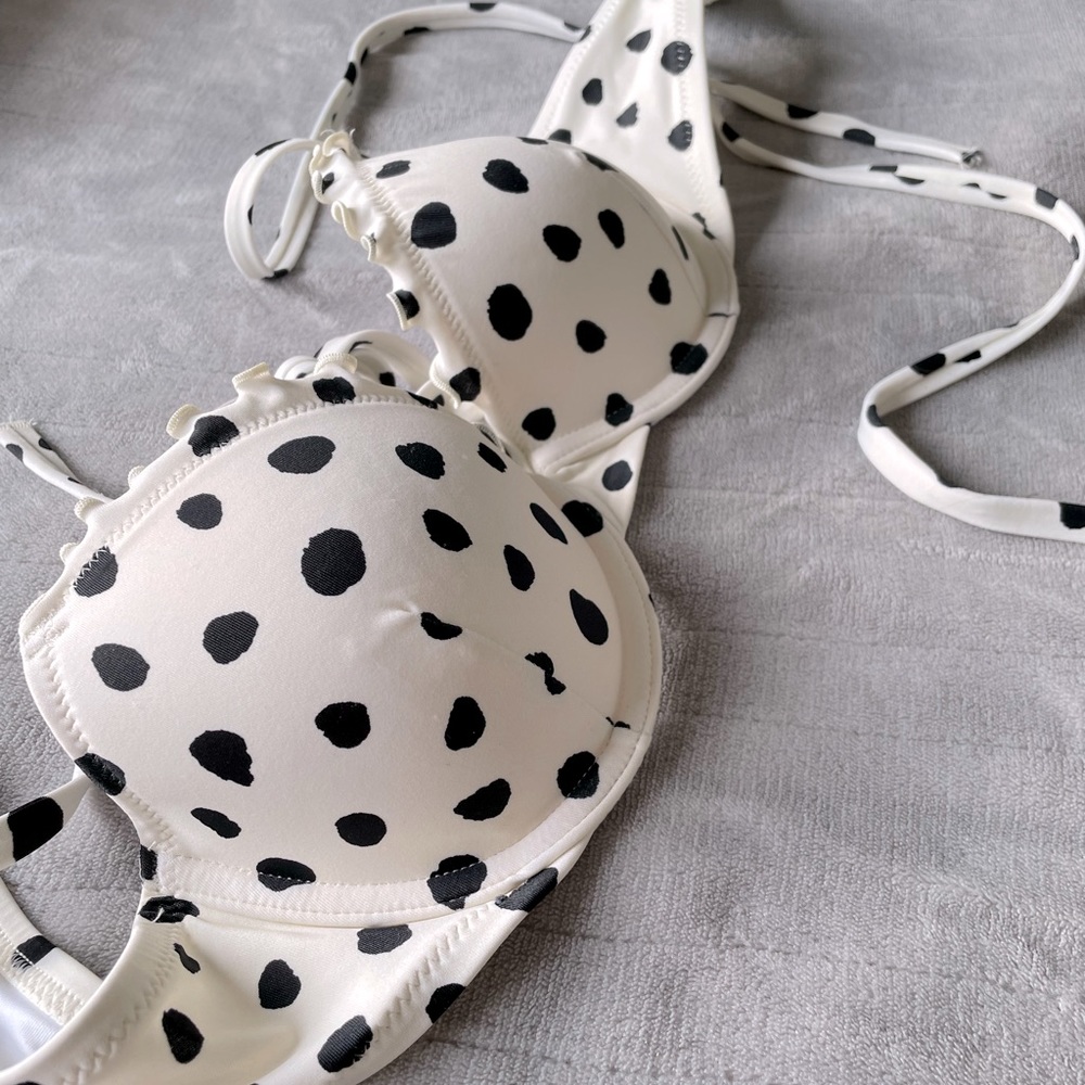 Black and white swim suit top